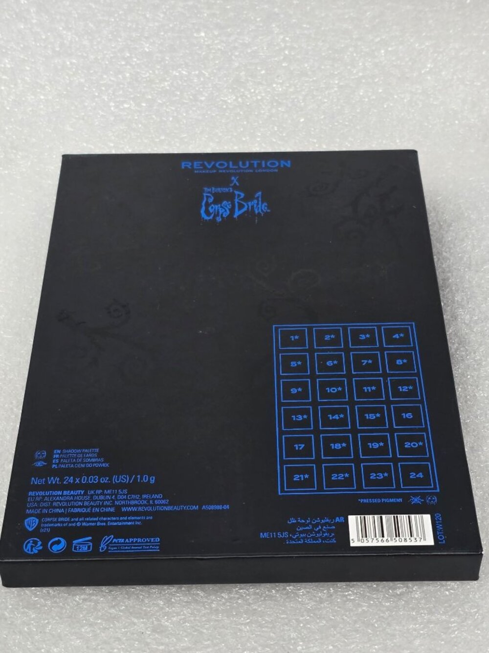 Revolution X Corpse Bride Eyeshadow Palette 24 Shades Tim Burton Collaboration - Picture 4 of 4